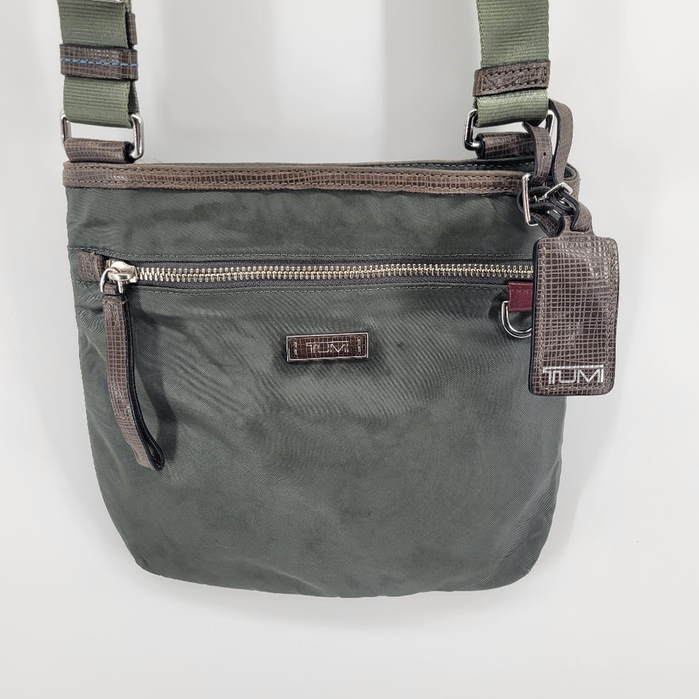 TUMI Green Crossbody Travel Bag